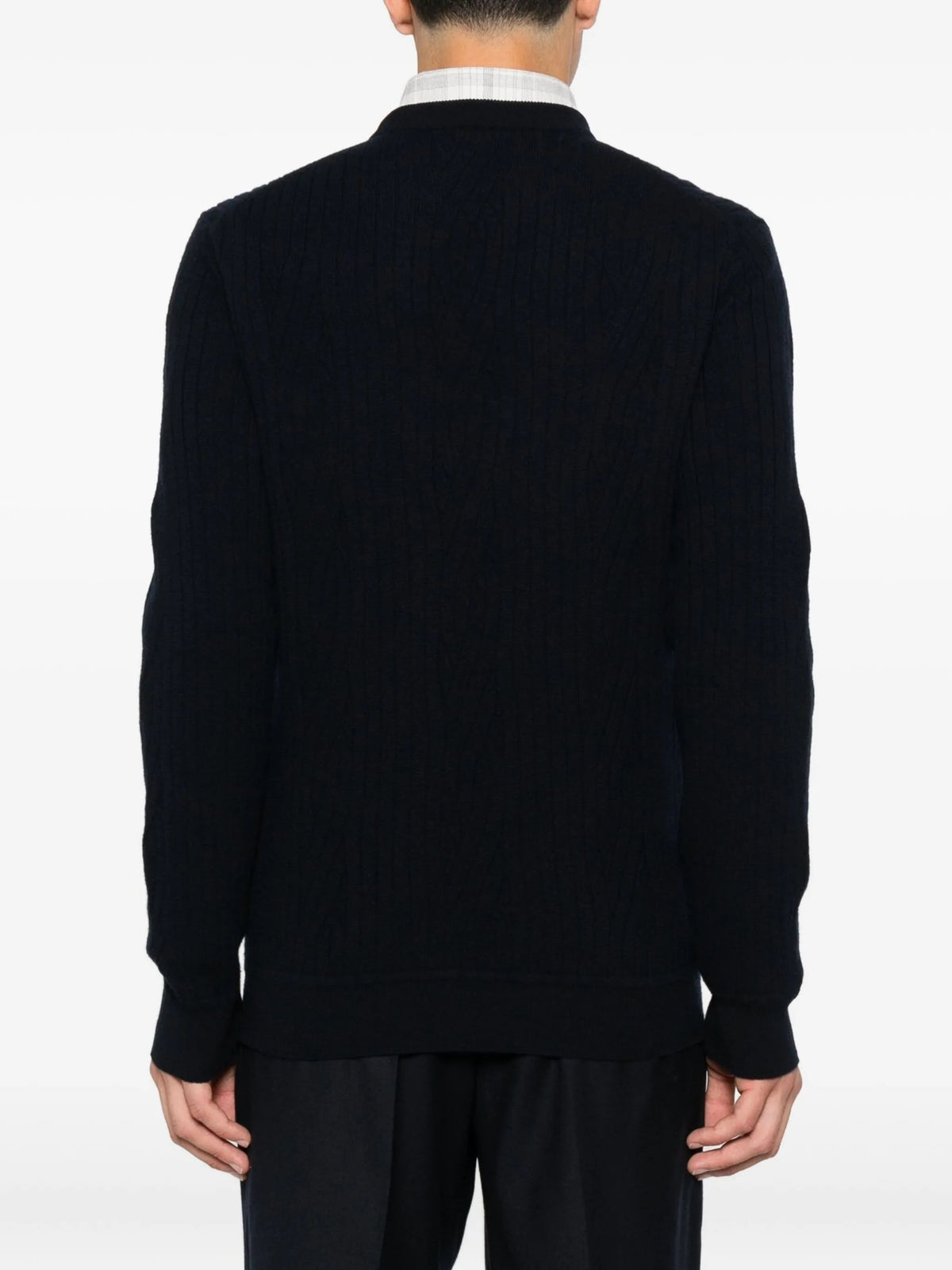 Ribbed Wool-Cashmere Blend Sweater - Midnight