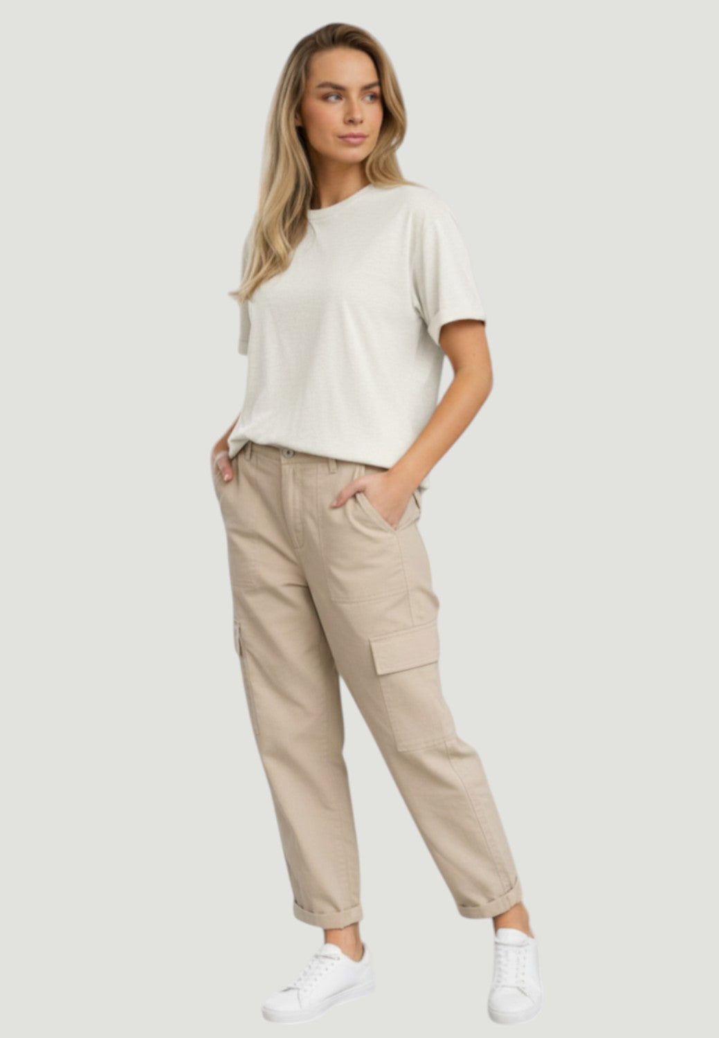 French Terry Short Sleeve Crewneck Shirt - Cream-XS-CREAM-MAJESTIC TEES-Levy's Clothier