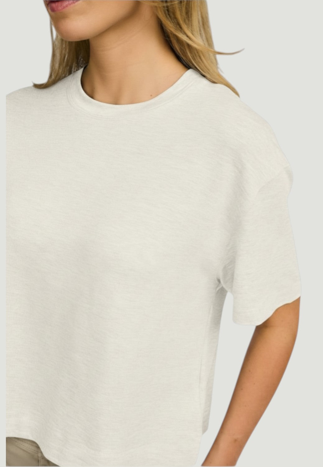 French Terry Short Sleeve Crewneck Shirt - Cream-XS-CREAM-MAJESTIC TEES-Levy's Clothier