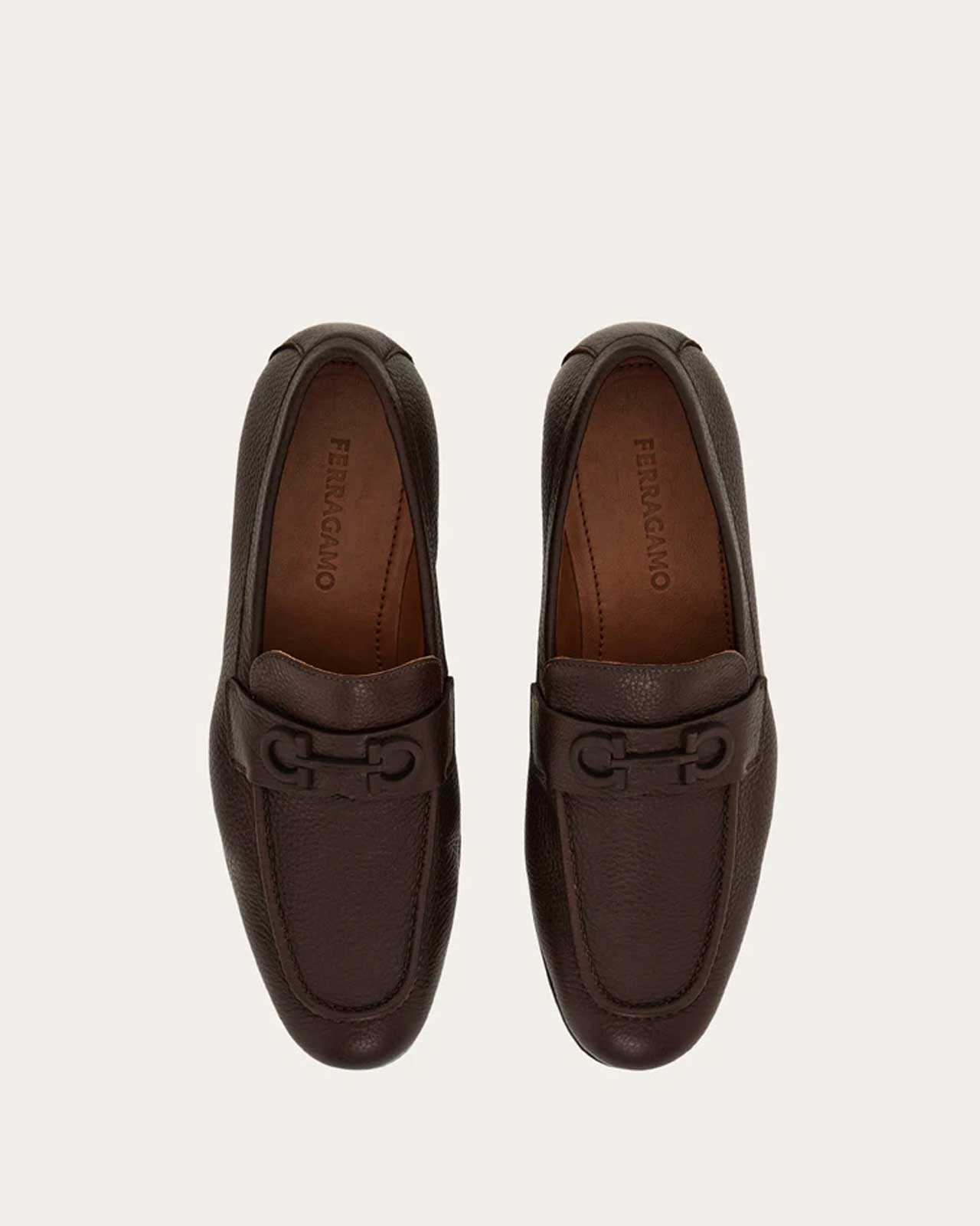 Touch Gancini Loafer-7 E-Testa di Moro-FERRAGAMO-Levy's Clothier