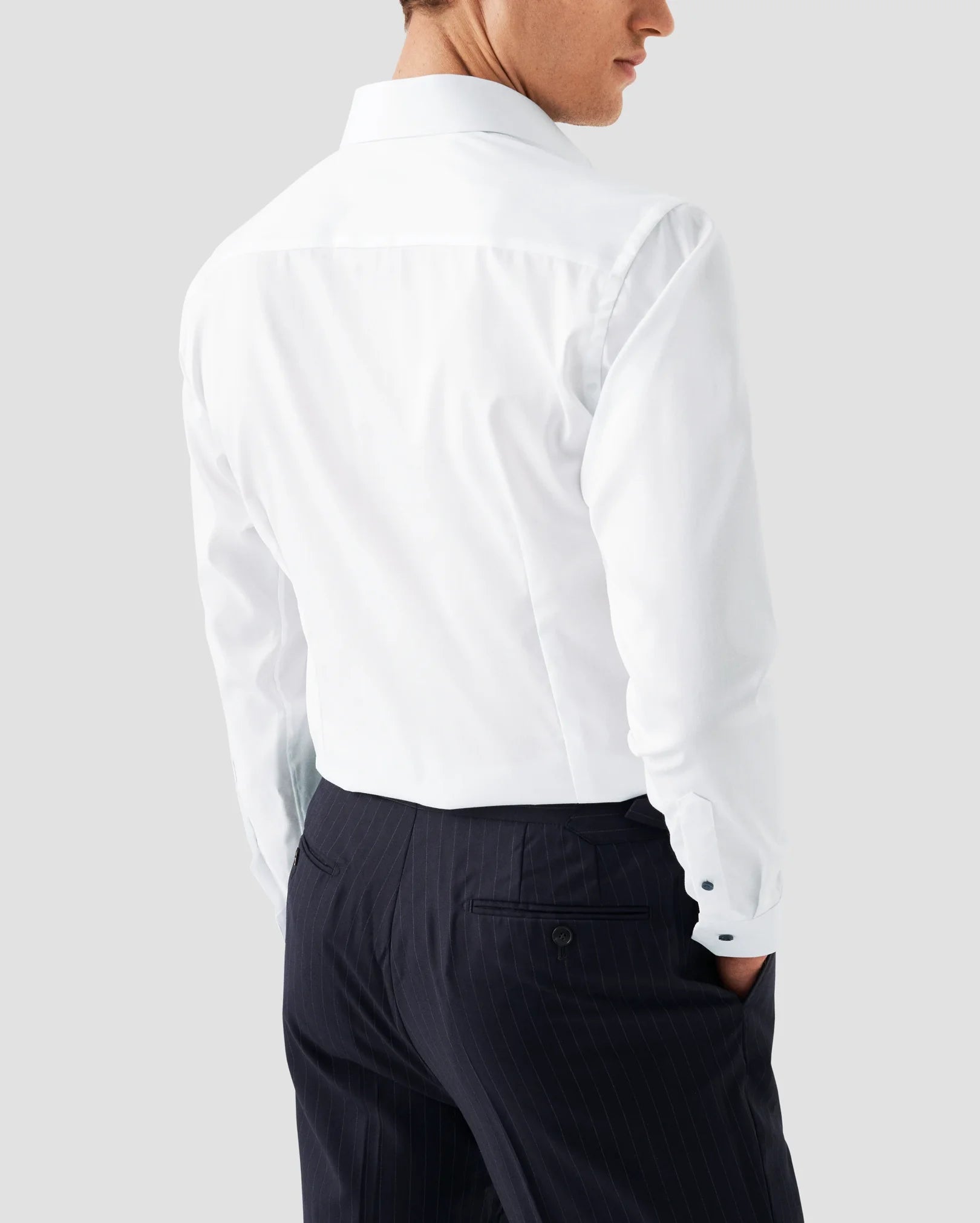 Eton White Signature Twill Shirt | Contemporary Fit | Cutaway Collar-16/41-WHITE-ETON OF SWEDEN-Levy's Clothier