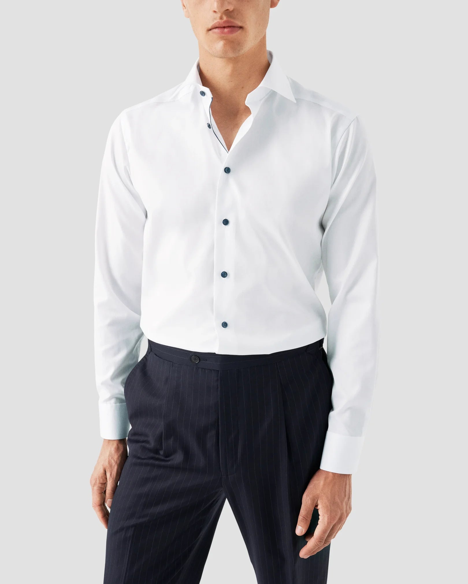Eton White Signature Twill Shirt | Contemporary Fit | Cutaway Collar-16/41-WHITE-ETON OF SWEDEN-Levy's Clothier